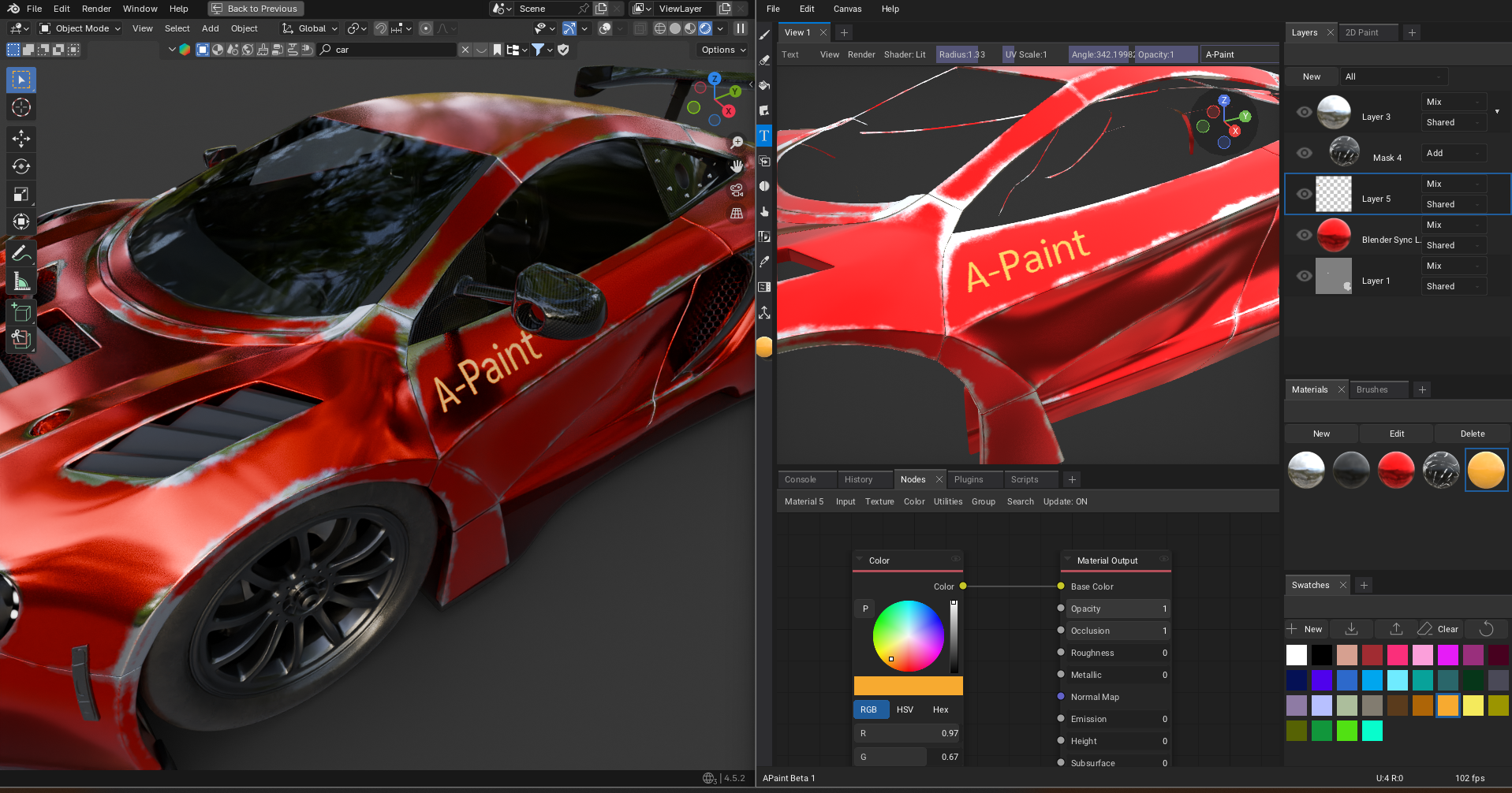 A-Paint workflow and interface preview